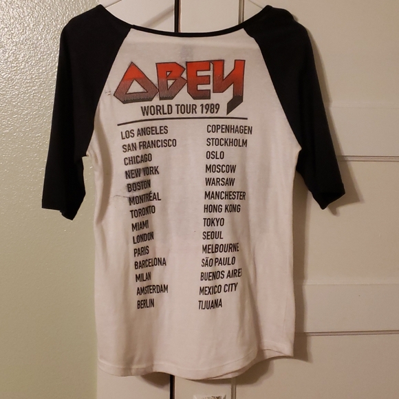 S Womens Obey 3/4 Sleeve Top. - Picture 4 of 4